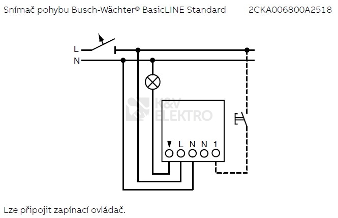 Obrázek produktu ABB čidlo pohybové Busch-Wächter BasicLINE Corridor bílá 6800-0-2519 (6818 U-500) 2CKA006800A2519 3
