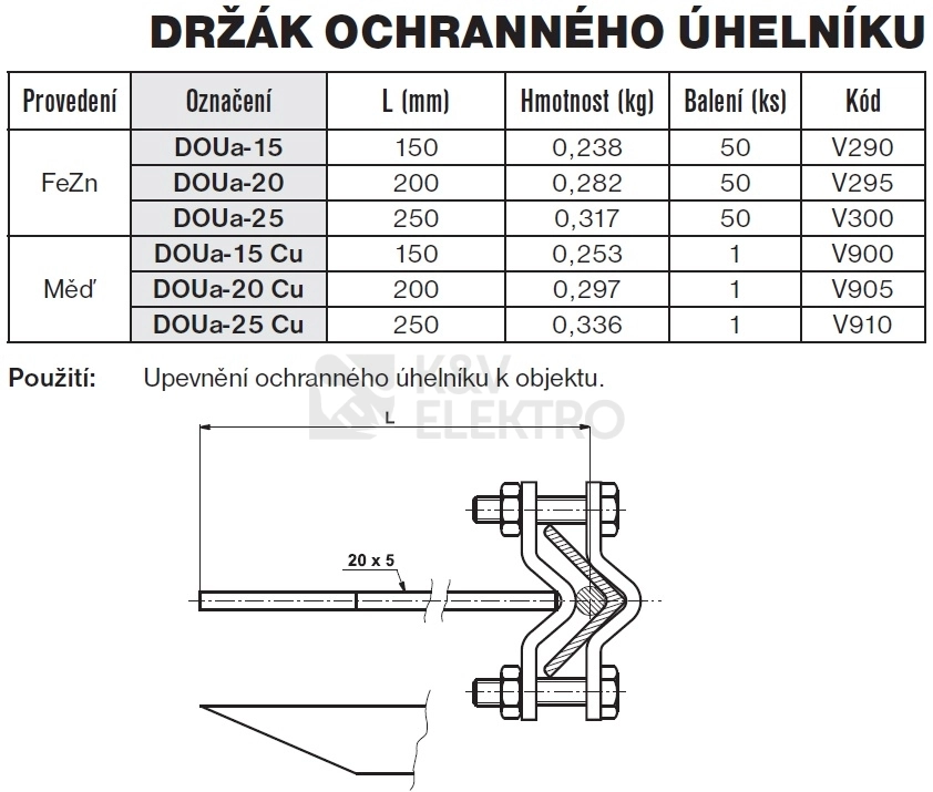 Obrázek produktu Držák ochranného úhelníku DOUa-20 TREMIS V295 1