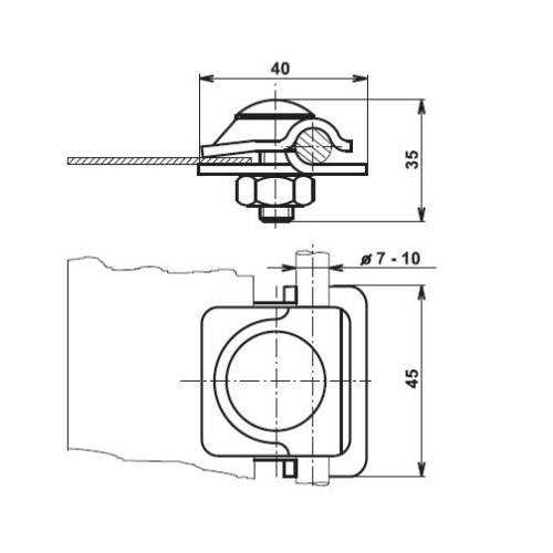 Svorka univerzální nerez s jednou příložkou SUA N TREMIS VN2005