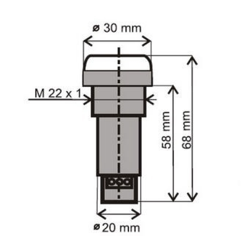Kontrolka červená ELECO HIS-95 R 24VAC/DC
