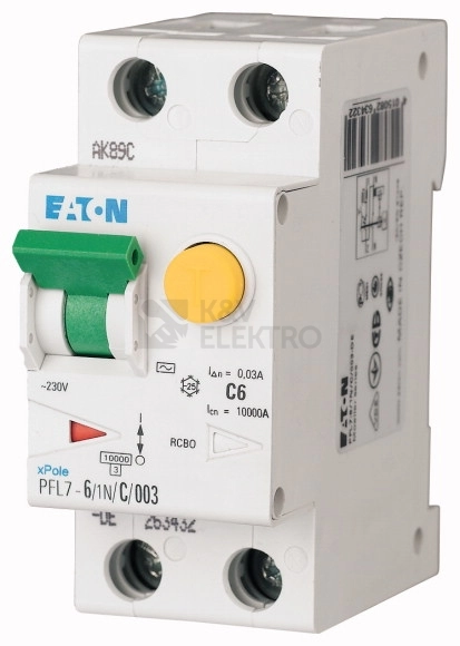 Obrázek produktu Proudový chránič s jističem EATON PFL7-6/1N/C/003-A 6A 30mA A 263515 0