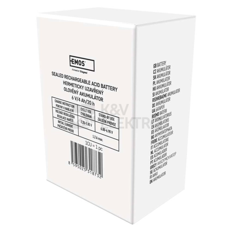 Obrázek produktu Olověný akumulátor EMOS B9641 6V 4Ah (DHB640) 1