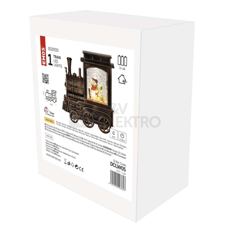 Obrázek produktu LED vánoční mašinka EMOS DCLW05 ZY2375 3xAAA teplá bílá 5