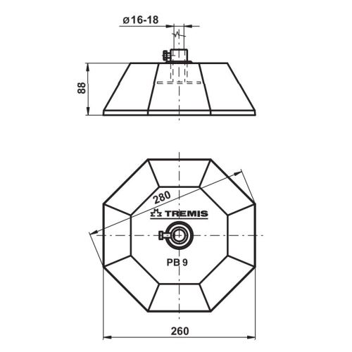 Betonový podstavec 9kg PB9 TREMIS V535