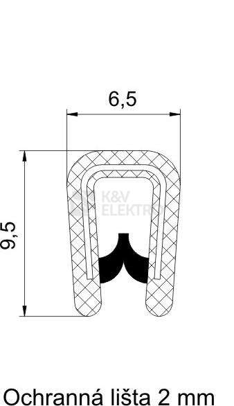 Obrázek produktu Chránička hran lemovka 2mm svitek 10m Elektro Bečov G403610 šedá RAL 7035 1