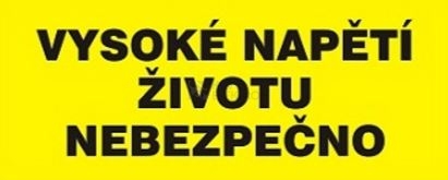 Obrázek produktu Samolepka vysoké napětí životu nebezpečno (žlutá) 35x90mm 0
