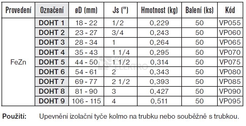 Obrázek produktu Držák oddáleného hromosvodu TREMIS DOHT 7 69-77mm 2 1/2" VP085 2