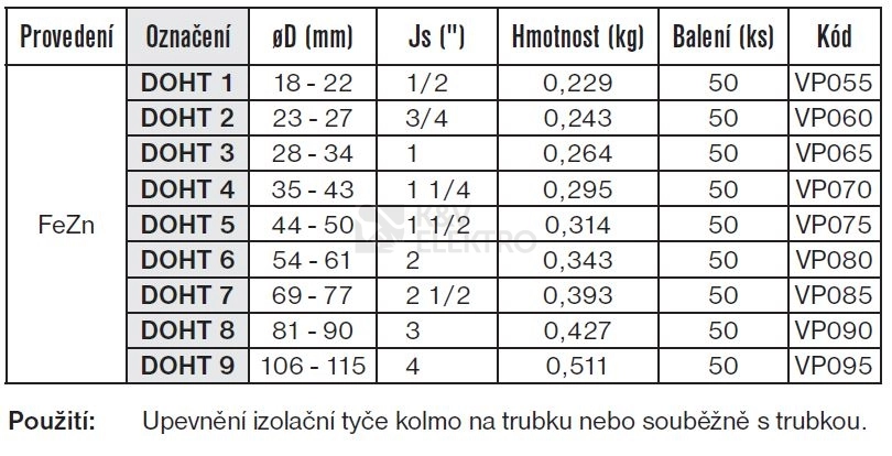 Obrázek produktu Držák oddáleného hromosvodu TREMIS DOHT 8 81-90mm 3" VP090 2