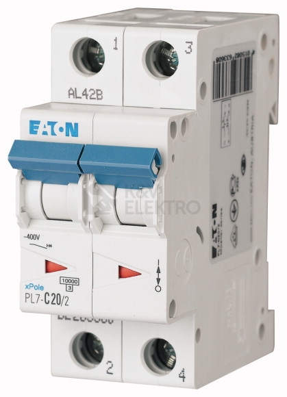 Obrázek produktu Jistič EATON PL7-20/2/C 20A PL7-C20/2 263360 0