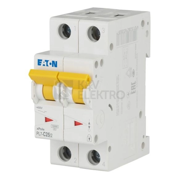 Obrázek produktu Jistič EATON PL7-25/2/C 25A PL7-C25/2 263361 0