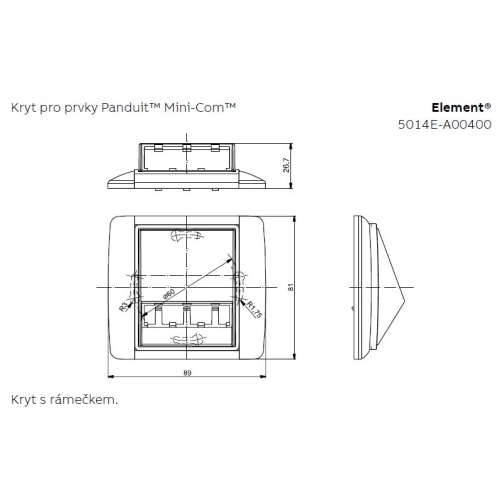 ABB Element,Time kryt LED osvětlení nebo datové zásuvky bílá/bílá 5014E-A00400 03 pro Panduit Mini-Com (obrázek 5)