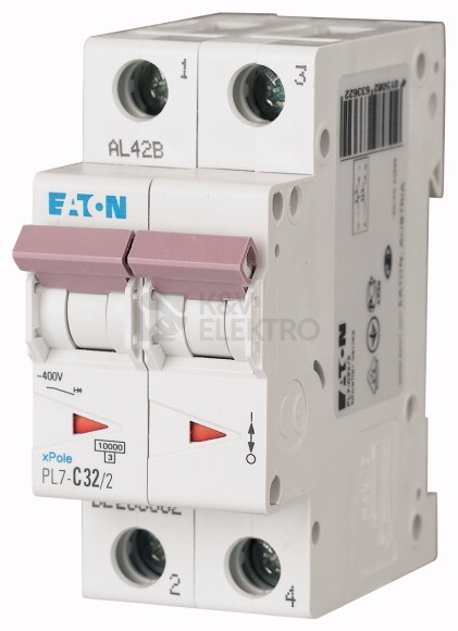 Obrázek produktu Jistič EATON PL7-32/2/B 32A PL7-B32/2 262768 0