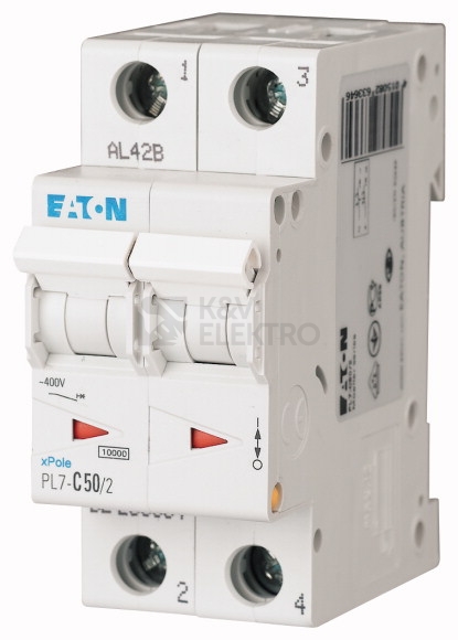 Obrázek produktu Jistič EATON PL7-50/2/C 50A PL7-C50/2 263364 0