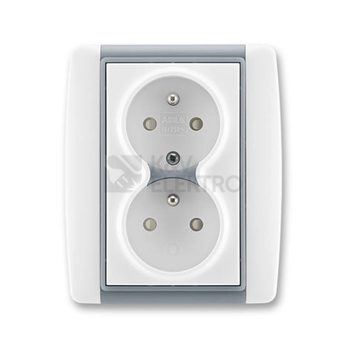 ABB Element dvojzásuvka bílá/ledová šedá 5512E-C02359 04