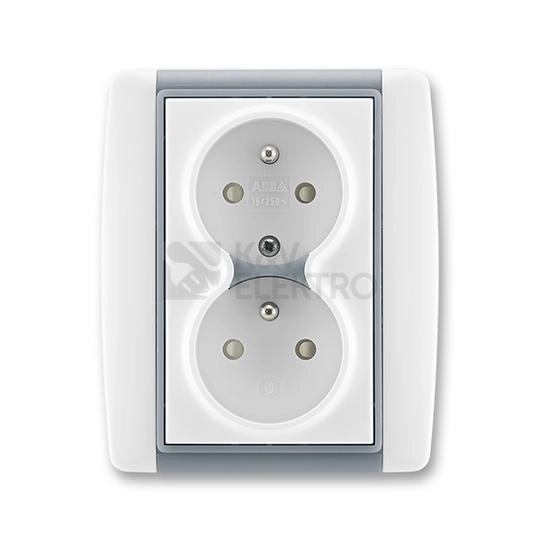 Obrázek produktu ABB Element dvojzásuvka bílá/ledová šedá 5512E-C02359 04 0