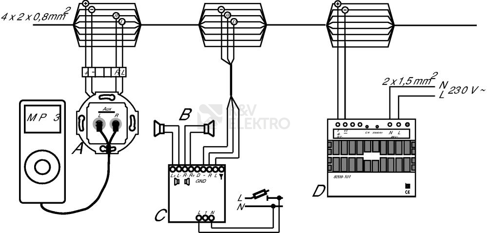 Obrázek produktu ABB Zdroj napájecí přídavný, řadový (AudioWorld) 8200-0-0106 (2CKA008200A0106) 3