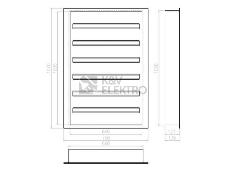 Obrázek produktu Rozvodnice pod omítku EATON BF-U-6/198-C bílé dveře 198M 103099 1