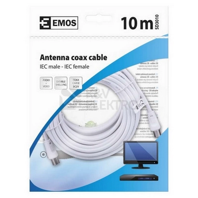 Obrázek produktu Anténní koaxiální kabel EMOS SD3010 10m rovné koncovky 1