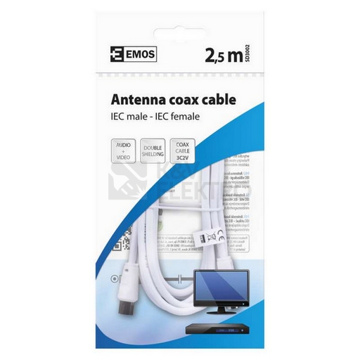 Obrázek produktu  Anténní koaxiální kabel EMOS SD3002 2,5m rovné koncovky 1