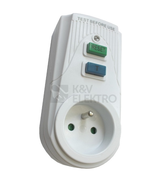 Obrázek produktu Proudový chránič do zásuvky TRACON TFGA-1F 16A 30mA 1