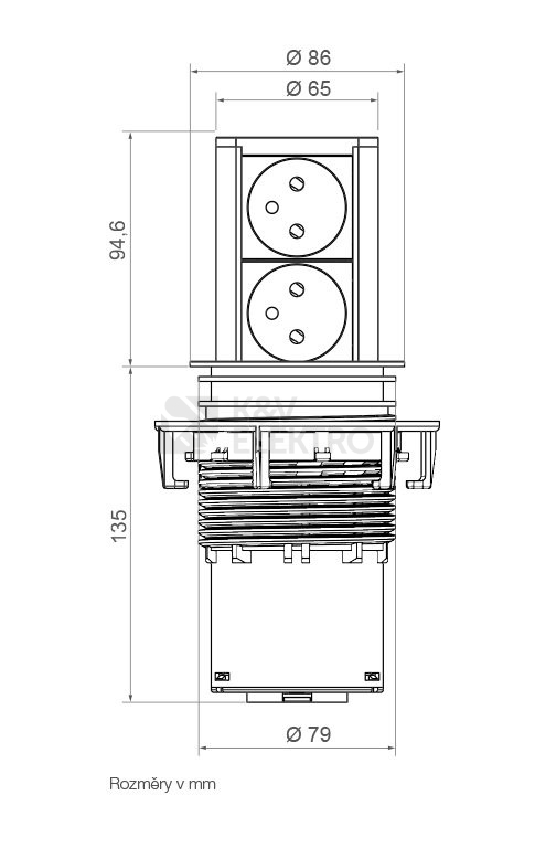 Obrázek produktu  Výsuvný sloupek BACHMANN 928.007 Elevator 2 zásuvky 230V 3