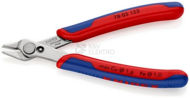 Obrázek produktu Štípací kleště Knipex 78 03 125 Electronic Super Knips 125mm 1