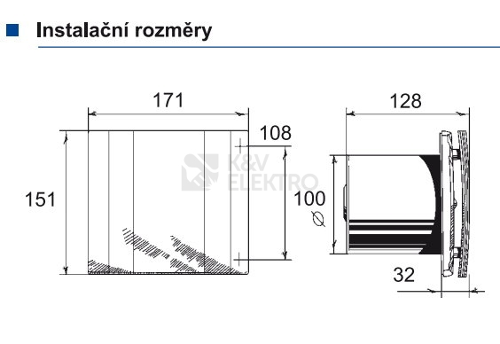 Obrázek produktu Axiální koupelnový ventilátor se zpětnou klapkou Blauberg QUATRO 100 1