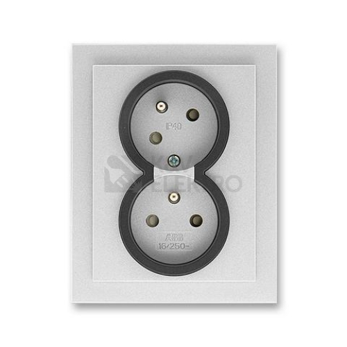 ABB Neo Tech dvojzásuvka titanová/onyx 5513M-C02357 72 s clonkami