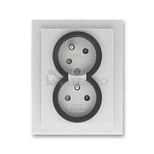 ABB Neo Tech dvojzásuvka titanová/onyx 5513M-C02357 72 s clonkami