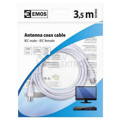 Obrázek produktu  Anténní koaxiální kabel EMOS SD3003 3,5m rovné koncovky 1