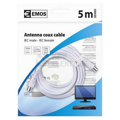 Obrázek produktu Anténní koaxiální kabel EMOS SD3005 5m rovné vidlice 1
