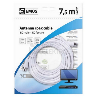 Obrázek produktu  Anténní koaxiální kabel EMOS SD3007 7,5m rovné koncovky 1