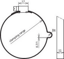 Podpěra vedení nerez Dehn 200079 na okapové svody 80-100mm