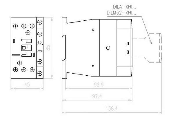Stykač DILM17-10 18A/7,5kW AC-3 40A AC-1 1Z 230V EATON DILM17-10(230V50HZ,240V60HZ) 277004 (obrázek 5)