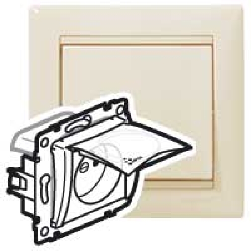 Legrand Valena zásuvka IP44 béžová s clonkami 774121