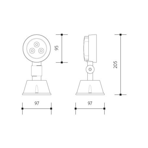 Zahradní svítidlo OKO 3 teplá bílá Panlux OKN-3LED/T (obrázek 6)