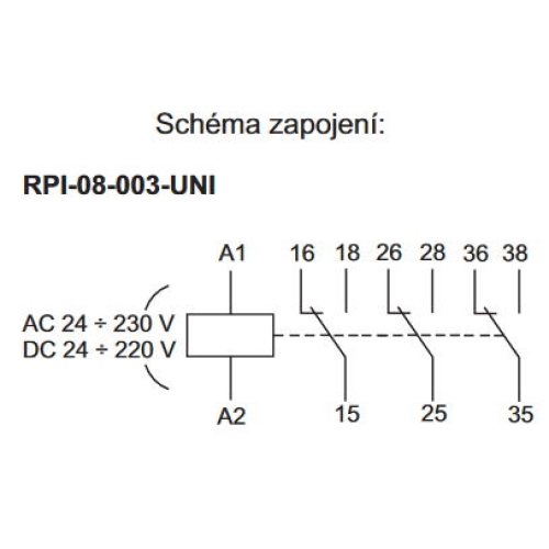 INSTALACNI RELE RPI-08-003-UNI-SC EXTRA