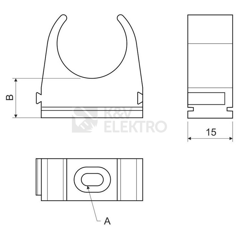 Obrázek produktu Příchytka pro trubku KOPOS 5320HF FB 20mm černá 1