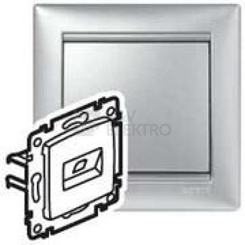Valena zásuvka stříbrná metalíza RJ45 Cat. 6 UTP /770242/