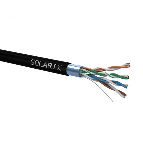 FTP kabel Solarix SXKD-5E-FTP-PE černý venkovní stíněný (box 305m)