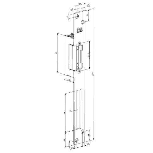 Elektrický zámek dveří FAB BEFO PROFI 0611 6-12V AC/DC, cívka D11 (obrázek 3)