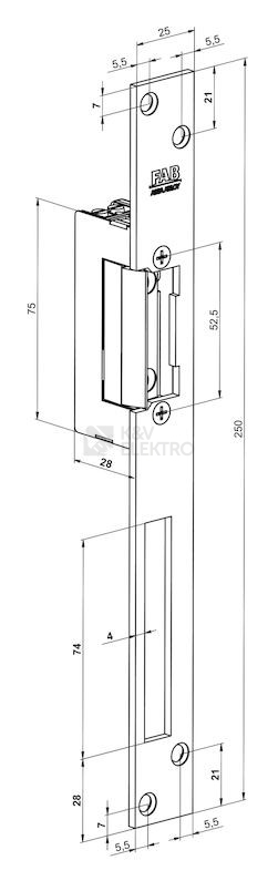 Obrázek produktu Elektrický zámek dveří FAB BEFO PROFI 1211 12V AC/DC 1