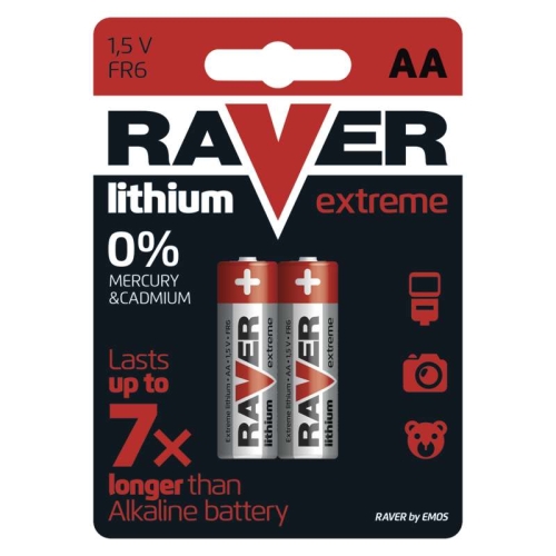 Levně Tužkové baterie AA RAVER FR6 lithiové blistr