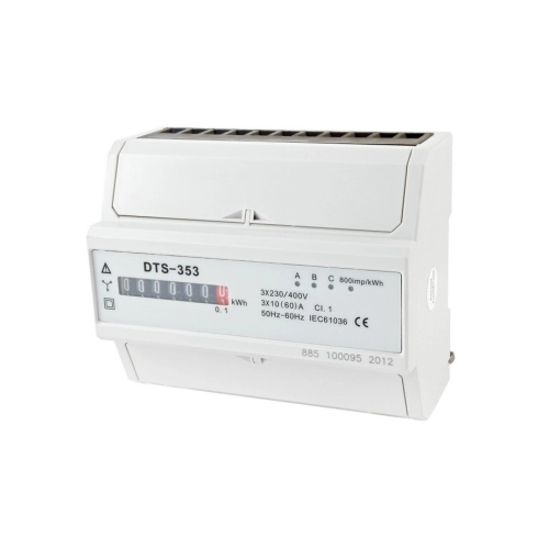 Elektroměr DTS 353-M 60A, 7mod., mechanický číselník, 3F, 1tarif, podružný 1000885