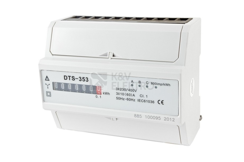 Obrázek produktu Elektroměr DTS 353-M 60A, 7mod., mechanický číselník, 3F, 1tarif, podružný 1000885 0