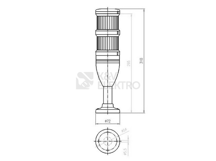 Obrázek produktu SIGNALIZACNI SLOUPEK SL7-100-L-RG-24LED 1