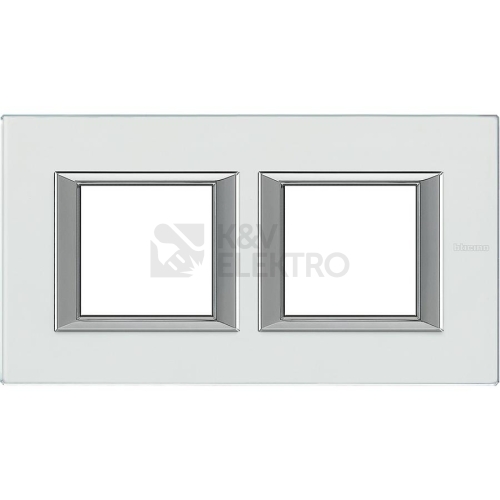 Bticino Axolute rámeček horizontální 2+2 moduly sklo křišťál HA4802M2HVKA