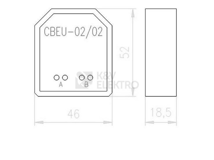 Obrázek produktu RF Dvojité binární vstupy 2x bezpotenciálový kontakt baterie 3V EATON CBEU-02/02 265627 1
