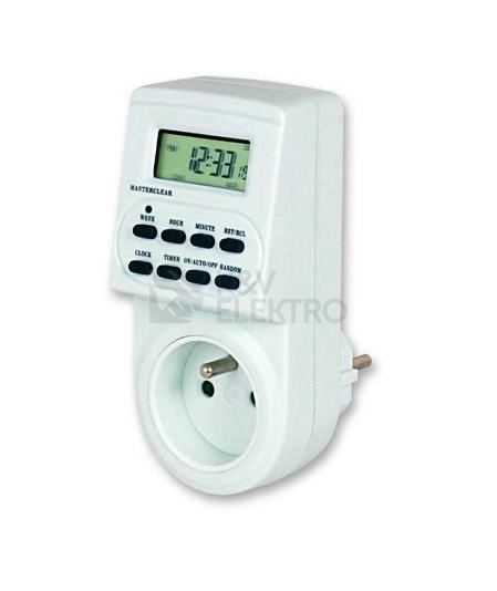 Obrázek produktu Spínací zásuvka/spínací hodiny ELEKTROBOCK DH7 týdenní digitální spínaný nulový vodič 0