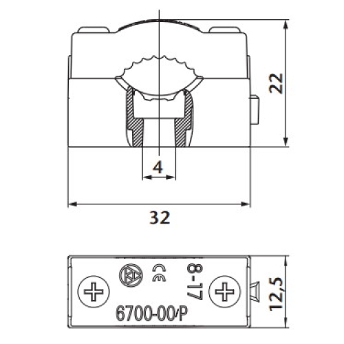 Příchytka kabelová SEZ 6700-00/P 8-17mm